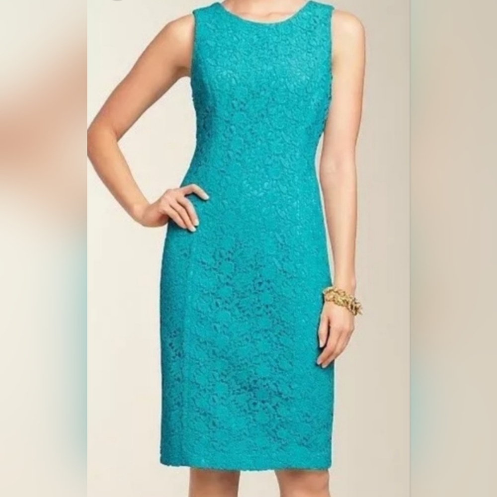 Talbots Blue Halter Sheath Dress for Cocktail Events